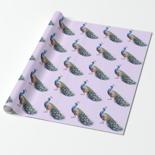 Modern trendy Waterverf pauw patroon Cadeaupapier
