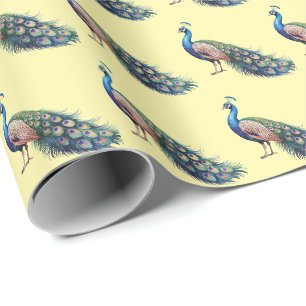 Modern trendy Waterverf pauw patroon Cadeaupapier