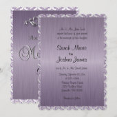 Modern Trendy Wedding in een Amethyst Paarse Damas Kaart (Voorkant / Achterkant)