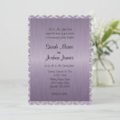 Modern Trendy Wedding in een Amethyst Paarse Damas Kaart (Staand voorkant)