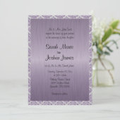 Modern Trendy Wedding in een Amethyst Paarse Damas Kaart (Staand voorkant)
