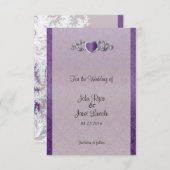 Modern Trendy Wedding in een Amethyst Paarse Damas Save The Date (Voorkant / Achterkant)
