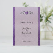 Modern Trendy Wedding in een Amethyst Paarse Damas Save The Date (Staand voorkant)