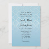 Modern Trendy Wedding in een Aqua Blue Damask Kaart (Voorkant)