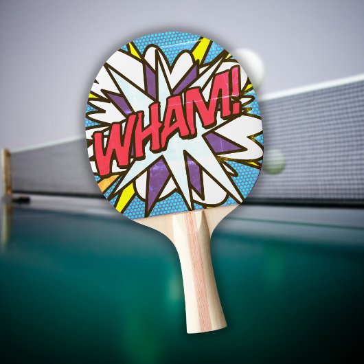 Modern Trendy WHAM Comic Book Colorful Tafeltennisbatje