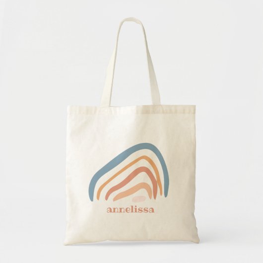 Modern Trendy Whimsical Rainbow voor meisjes Tote Bag (Voorkant)