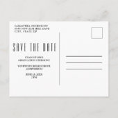 Modern Trendy White Afstuderen 4 Foto Collage Uitnodiging Briefkaart (Achterkant)