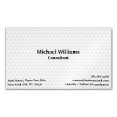 Modern Trendy White Geometric Pattern Elegant Chic Magnetisch Visitekaartje (Voorkant)