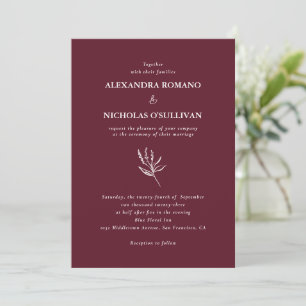 Modern Trendy Wine Burgundy Palette Wedding Kaart