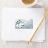 Modern trendy Winter scene Prettige feestdagen Lab Etiket (Insitu)
