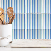 Modern Trendy Wit Blauw Streeppatroon Tegeltje