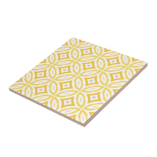 Modern Trendy Yellow Circle Geometric Pattern Tegeltje (Zijkant)