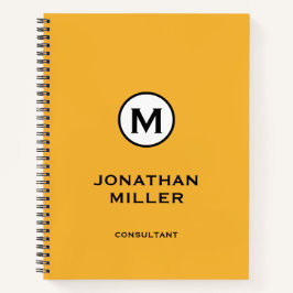 Modern Trendy Yellow Monogram Notitieboek