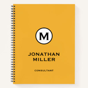 Modern Trendy Yellow Monogram Notitieboek
