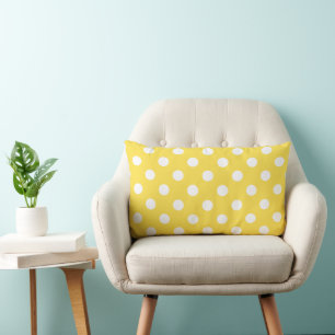 Modern Trendy Yellow Polka Dots Cute Kussen