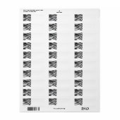 Modern Trendy Zebra Stripes Pattern Etiket (Full Sheet)