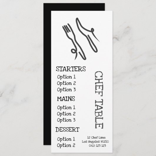 Modern trendy zwart grijs en wit restaurantmenu menu (Voorkant / Achterkant)