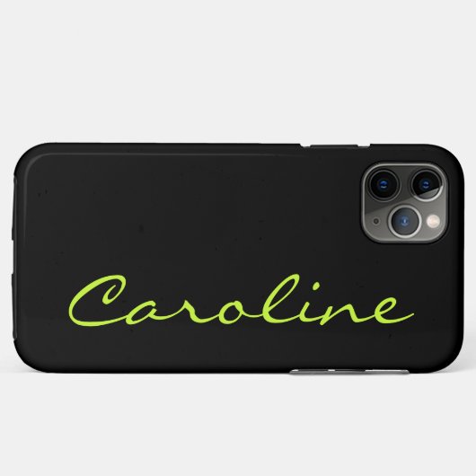 Modern trendy zwart met elke naam Case-Mate iPhone case (Achterkant (horizontaal))