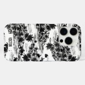 Modern trendy zwart-wit Hawaï-eiland Case-Mate iPhone Case (Achterkant (horizontaal))
