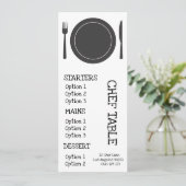 Modern trendy zwart-wit restaurantmenu menu (Staand voorkant)