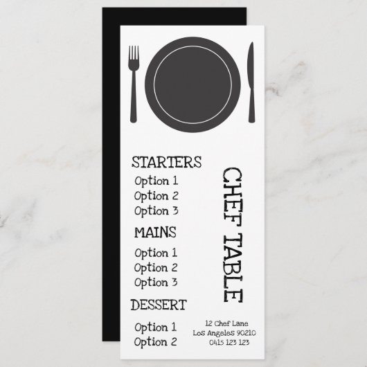 Modern trendy zwart-wit restaurantmenu menu (Voorkant / Achterkant)