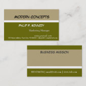 Modern Tri Color Green Consultant Visitekaartje (Voorkant / Achterkant)