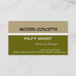 Modern Tri Color Green Consultant Visitekaartje