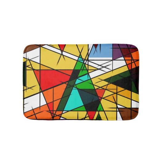 Modern Triangle Colorful Geometric Badmat (Voorkant)
