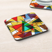 Modern Triangle Colorful Geometric  Bier Onderzetter (Linkerzijde)