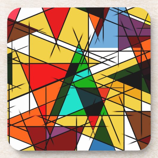 Modern Triangle Colorful Geometric  Bier Onderzetter (Voorkant)