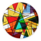 Modern Triangle Colorful Geometric  Keramische Knop (Voorkant)