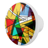 Modern Triangle Colorful Geometric  Keramische Knop (Rechts)