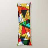 Modern Triangle Colorful Geometric  Lichaamskussen (Achterkant (Verticaal))