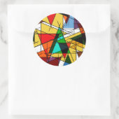 Modern Triangle Colorful Geometric  Ronde Sticker (Tas)
