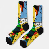 Modern Triangle Colorful Geometric  Sokken (Links)