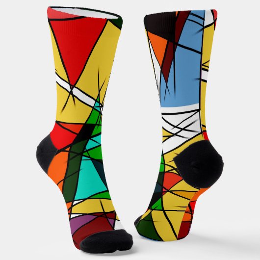 Modern Triangle Colorful Geometric  Sokken (Gebogen)