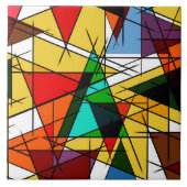 Modern Triangle Colorful Geometric  Tegeltje (Voorkant)