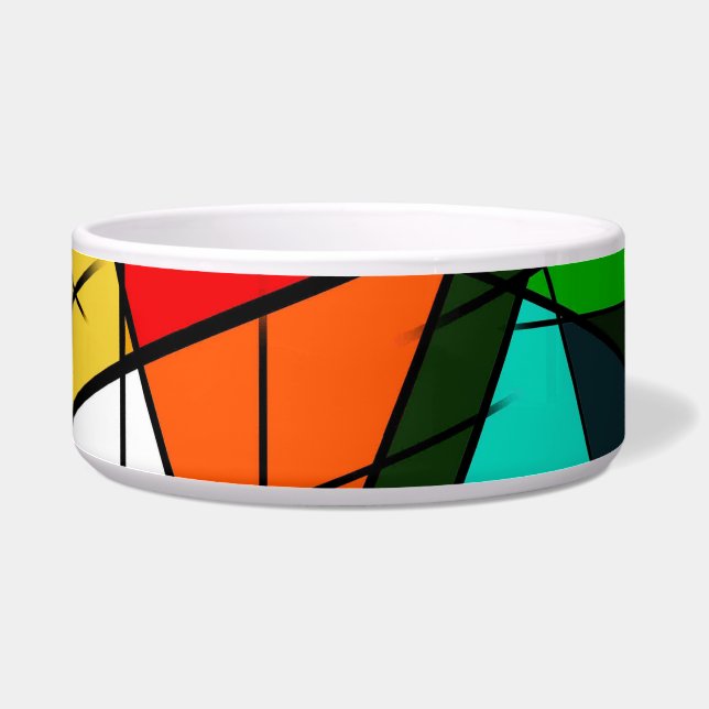 Modern Triangle Colorful Geometric  Voerbakje (Links)