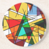 Modern Triangle Colorful Geometric  Zandsteen Onderzetter (Voorkant)