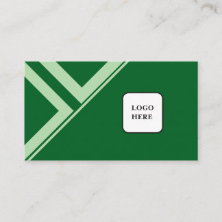 Modern Triangle Design Dark Green Business Card Visitekaartje