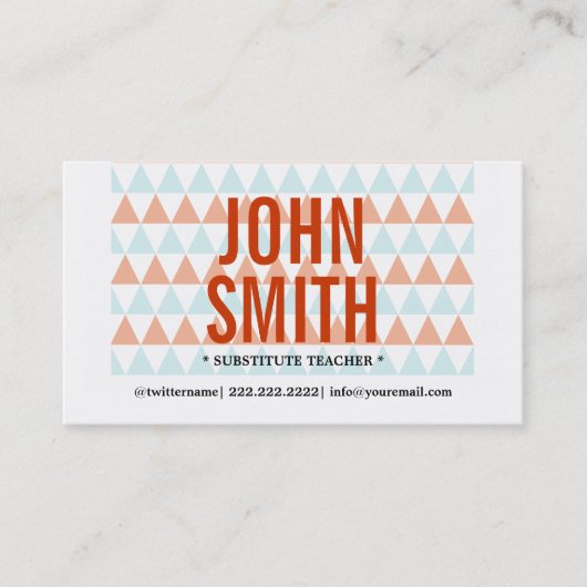Modern Triangles substitueren Visitekaartje leraar (Voorkant)
