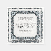 Modern tribaal zwart witbruiloft Napkins Servetten (Voorkant)