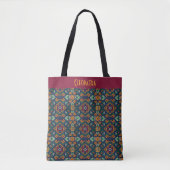 Modern Tribal Ethnic Geometric Pattern Tote Bag (Voorkant)