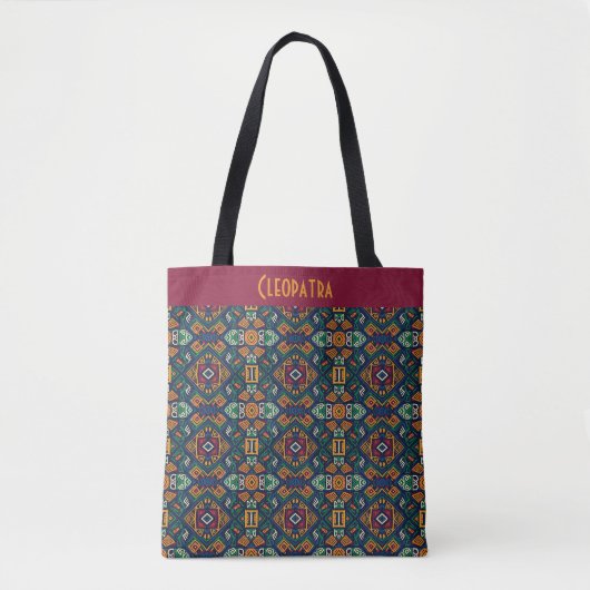 Modern Tribal Ethnic Geometric Pattern Tote Bag (Voorkant)