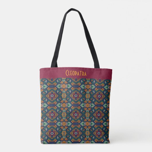Modern Tribal Ethnic Geometric Pattern Tote Bag (Achterkant)