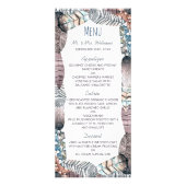 Modern Tribal Feathers Bohemian Wedding Menu (Voorkant)