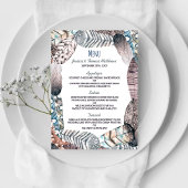 Modern Tribal Feathers Bohemian Wedding Menu