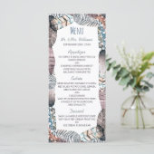 Modern Tribal Feathers Bohemian Wedding Menu (Staand voorkant)