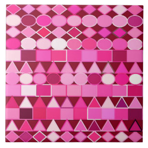 Modern Tribal Geometric, Burgundy and Pink Tegeltje