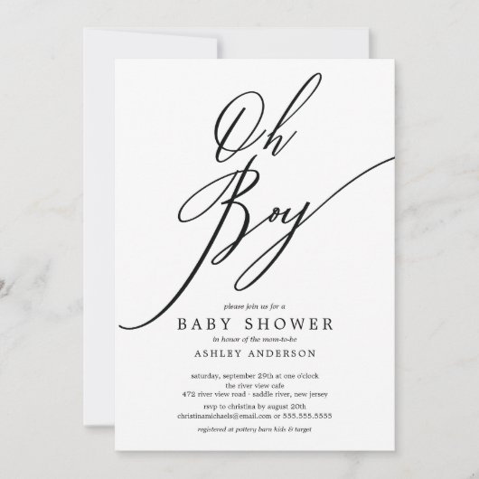 Modern Tribal Oh Boy Baby shower Kaart (Voorkant)